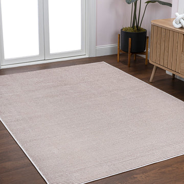 Cole Modern Minimalist Pinstripe High-low Area Rug